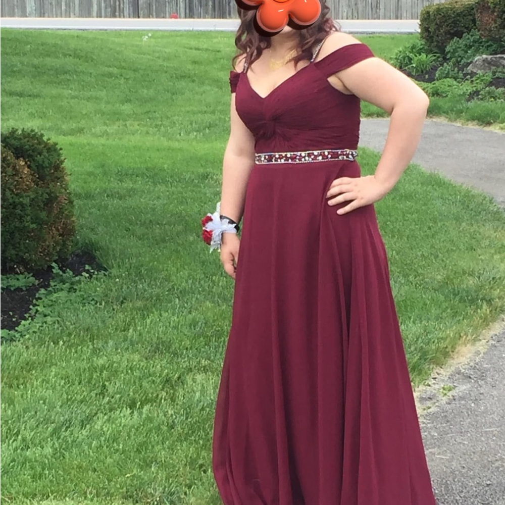 Elegant Burgundy Off-Shoulder Dress
